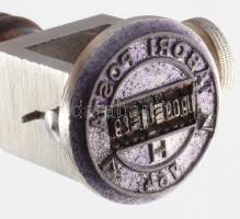 cca 1960/70 Tábori posta bélyegző, fa nyéllel, h: 13 cm