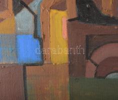 Faragó Ágnes (1951-): Városkép, 2019. Akril, farost, jelzett a hátoldalán. 75x31 cm