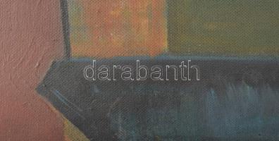 Faragó Ágnes (1951-): Városkép, 2019. Akril, farost, jelzett a hátoldalán. 75x31 cm