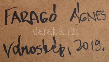 Faragó Ágnes (1951-): Városkép, 2019. Akril, farost, jelzett a hátoldalán. 75x31 cm