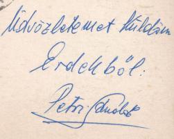 Petri Sándor (1928-2016) magyar nemzetközi labdarúgó-játékvezető. autográf levele Szepesi Györgynek