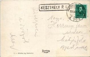 1933 Keszthely, részletek + "KESZTHELY P.U." pályaudvari bélyegző és "KESZTHELY - BUD...