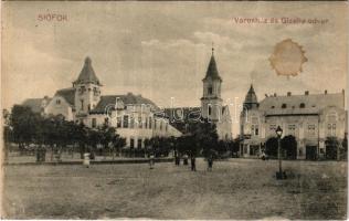 1921 Siófok, Városháza és Gizella udvar, üzletek (fa)