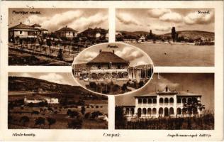 1941 Csopak, Pius-telepi részlet, strand, Hűvös kastély, penzió, Angolkisasszonyok üdülője (EB)