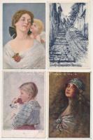 21 db RÉGI művész reprodukciós képeslap, vegyes minőségben / 21 pre-1945 motive reproduction postcards in mixed quality