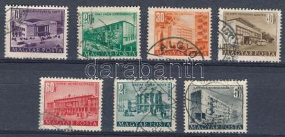 1951/53 Épületek (I.) 7 db klf bélyeg római szám a vízjelben