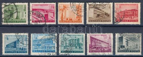 1951/53 Épületek (I.) 10 db klf bélyeg római szám a vízjelben
