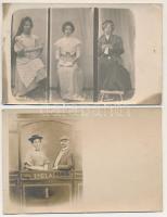 30 db RÉGI családi fotós képeslap vegyes minőségben / 30 pre-1945 family photo postcards in mixed qu...