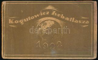 Kogutowicz zsebatlasza az 1922. évre. Szerk.: Bátky Zsigmond és Kogutowicz Károly. Bp., 1921, Magyar Néprajzi Társaság Emberföldrajzi Szakosztálya, 192 p. Kiadói papírkötés, sérült, helyenként kisebb lapszéli ázásnyomokkal.