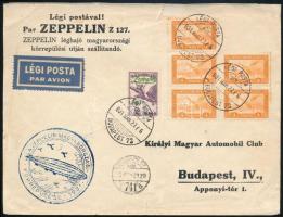 1931 Zeppelin magyarországi körrepülés levél 2P Zeppelin bélyeggel