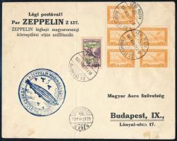 1931 Zeppelin magyarországi körrepülés levél 2P Zeppelin bélyeggel