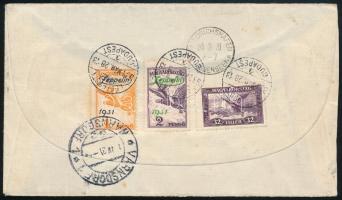 1931 Zeppelin magyarország- németországi útja levél 1P és 2P Zeppelin bélyeggel Warnsdorfba (32.000)