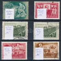 1951-1952 6 db bélyeg római szám a vízjelben