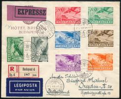 1936 Expressz ajánlott légi levél Drezdába 3,98P bérmentesítéssel