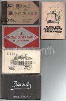 5 db RÉGI külföldi város képeslapfüzet: Luxembourg, Buchenwald, Versailles, Alger, Zürich / 5 pre-1945 foreign town postcard booklets