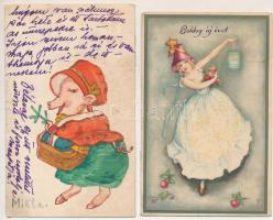 8 db RÉGI karácsonyi üdvözlő képeslap / 8 pre-1945 Christmas greeting postcards