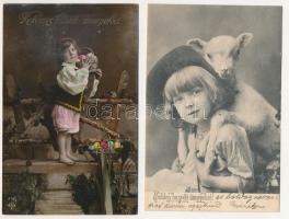 8 db RÉGI húsvéti üdvözlő képeslap / 8 pre-1945 Easter greeting postcards