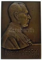 Orbán Antal (1887-1940) 1921. "Erdősi Károly Ezüstmiséje Emlékére" bronz emlékplakett (64x44mm) T:AU patina HP 3777
