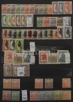 1919-1950 vegyes minőségű magyar gyűjtemény jobb kiadásokkal, hiányokkal + blokkok, kiváló 12 lapos 8 soros berakóban