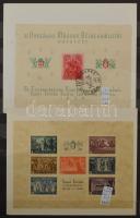 1919-1950 vegyes minőségű magyar gyűjtemény jobb kiadásokkal, hiányokkal + blokkok, kiváló 12 lapos ...