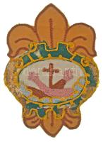 1930-1940. "Temesvári Pelbárt Ferences Gimnázium és Kollégium" felvarró (122x88mm) T:F Hungary 1930-1940. "Timisoara Pelbart Franciscan Gymnasium and Dormitory" textile patch (122x88mm) C:F