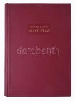 Hóman Bálint: Szent István. Bp., 1938, Kir. M. Egyetemi Nyomda, 326+(4) p.+12 (fekete-fehér képek) t.+ 3 (térképek) t.+ 1 (genealógiai táblázat) t. Kiadói aranyozott egészvászon-kötés, helyenként kissé foltos lapokkal.