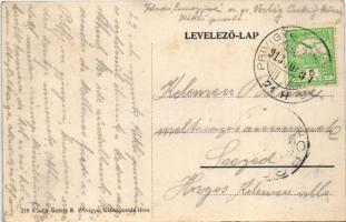 1913 Bajmócfürdő, Bojnické kúpele (Bojnice); A bajmóci vár nyugati oldala. Gabits B. kiadása / castl...