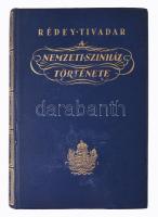 Rédey Tivadar: A Nemzeti Színház története. Az első félszázad. Bp., 1937, Kir. M. Egyetemi Nyomda, 405+(3) p.+ 35 (fekete-fehér képek) t. Kiadói aranyozott egészvászon-kötés, kissé kopottas, foltos borítóval, helyenként kissé foltos lapokkal.