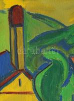 Kozma I jelzéssel: Színes utca. Olaj, vászon, fakeretben, 50×40 cm