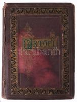 Petőfi Sándor költeményei. Hiteles kéziratok alapján megigazított s hazai művészek rajzaival díszített első teljes kiadás. Bp., 1874, Athenaeum, 1 t.+ V+(1)+758 p. Kiadói aranyozott egészvászon-kötés, megviselt állapotban, kopottas, sérült borítóval és gerinccel, helyenként foltos, sérült, kijáró lapokkal.