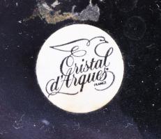 Francia ólomkristály szív alakú ékszeres edény, dobozában, jelzett, 11x11 cm