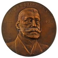 Sződy Szilárd (1878-1939) 1925. "Kájlinger Mihály 1860-1924" egyoldalas, bronz plakett (100mm) T:AU kis patina Hungary 1925. "Kájlinger Mihály 1860-1924" one-sided bronze plaque. Sign.: Szilárd Sződy (100mm) C:AU small patina HP 5590