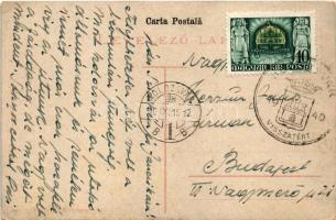 Kolozsvár, Cluj; Mátyás király tér, Haraszthy Jenő üzlete, Erdélyi Bank / square, shops, bank + &quo...