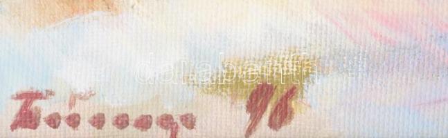 Babinetz, I.M. (-), orosz festő: Téli táj, 1996. Olaj, farost, dekoratív fakeretben, 46,5×85,5 cm