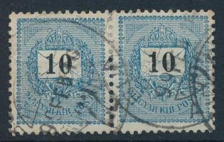 1898 10kr pár, sztereotip és elektrotip jegyekkel, ritka!