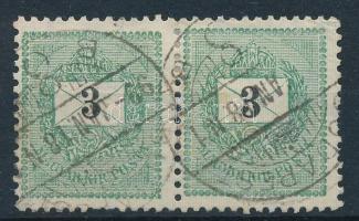 1898 3kr pár, sztereotip és elektrotip jegyekkel, ritka!