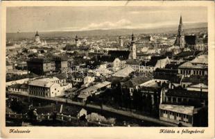 1941 Kolozsvár, Cluj; kilátás a Fellegvárról / general view (fa)