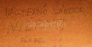 Nagy Ernő Sándor (1926-2013): Vízpart. Olaj, farost. Jelzett. Hátoldalán autográf felirattal. Fakere...