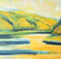 Tábori József (1928-2001): Tiszapart, Mártély. Olaj, vászon. Jelzett. Fakeretben, 60x73 cm