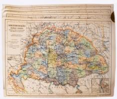 4 db nagyméretű Magyarország térképe reprintje, 48×66 cm