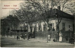 1911 Budapest XIV. Zugló, Bosnyák út és Hajtsár út sarok, Herrnhut János vendéglője, étterem. Váradi Béla kiadása (EK)