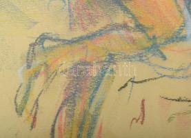 Szirányi István (1951-): Női akt. Pasztell, papír, jelzett, üvegezett fakeretben. 41x26 cm