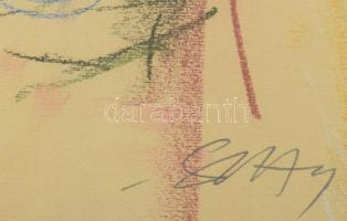 Szirányi István (1951-): Női akt. Pasztell, papír, jelzett, üvegezett fakeretben. 41x26 cm