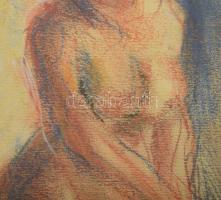 Szirányi István (1951-): Női akt. Pasztell, papír, jelzett, üvegezett fakeretben. 41x26 cm