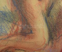 Szirányi István (1951-): Női akt. Pasztell, papír, jelzett, üvegezett fakeretben. 41x26 cm