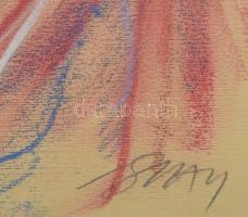 Szirányi István (1951-): Női akt. Pasztell, papír, jelzett, üvegezett fakeretben. 41x26 cm