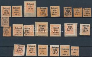 1901-1914 22 db Hírlapbélyeg Budapesti Hírlap előérvénytelenítéssel