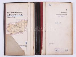 1955 Magyarországi autóutak térképe, kiadja: Kartográfiai Vállalat, sérült egészvászon kötésben