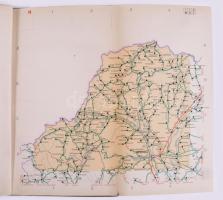 1955 Magyarországi autóutak térképe, kiadja: Kartográfiai Vállalat, sérült egészvászon kötésben