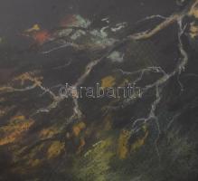 Máté Sándor (1954-): Erdei patak. Pasztell, papír. Jelzett. Üvegezett fakeretben, 33x50 cm